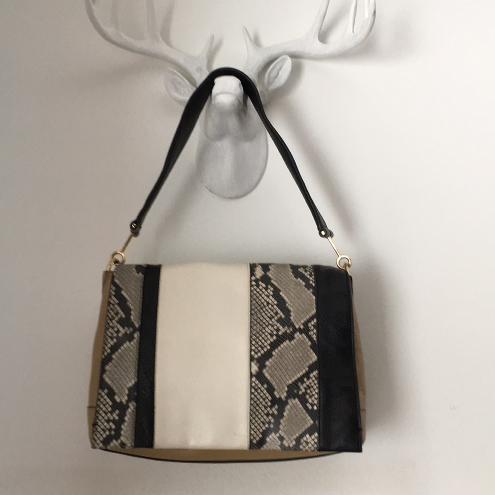 Vince Camuto Wide Strap Multi Finish Shoulder Bag